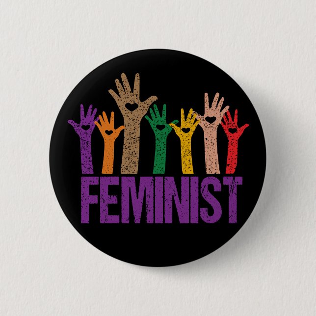 Feminist Protest Hands Button (Front)
