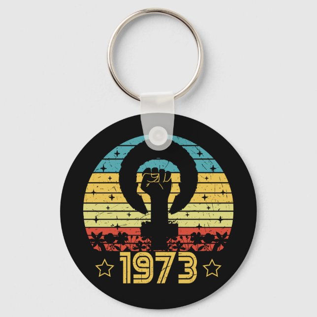 Feminist Roe V Wade Rights 1973 Keychain (Front)