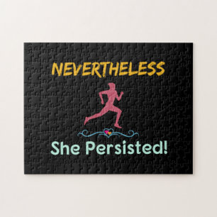 Feminist Runner Nevertheless She Persisted Jigsaw Puzzle