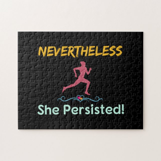 Feminist Runner Nevertheless She Persisted Jigsaw Puzzle (Horizontal)