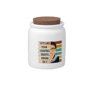 Feminist Ruth Bader Ginsburg RBG Quote Girl With B Candy Jar