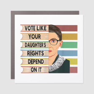 Feminist Ruth Bader Ginsburg RBG Quote Girl With B Car Magnet
