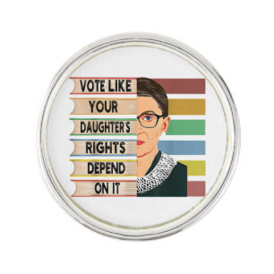 Feminist Ruth Bader Ginsburg RBG Quote Girl With B Lapel Pin