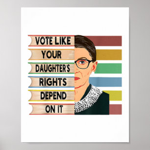 Feminist Ruth Bader Ginsburg RBG Quote Girl With B Poster