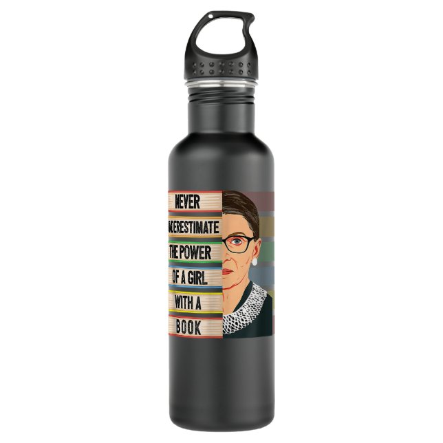Feminist Ruth Bader Ginsburg RBG Quote Girl With B Stainless Steel Water Bottle (Front)