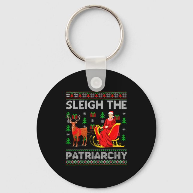Feminist Ruth Bader Ginsburg Rbg Xmas Sleigh The P Keychain (Front)