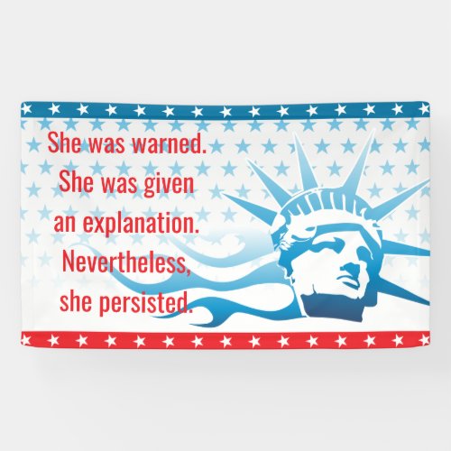 Feminist She was warned She Persisted Banner