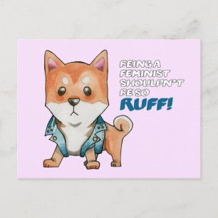 Feminist Shiba Inu Dog Postcard