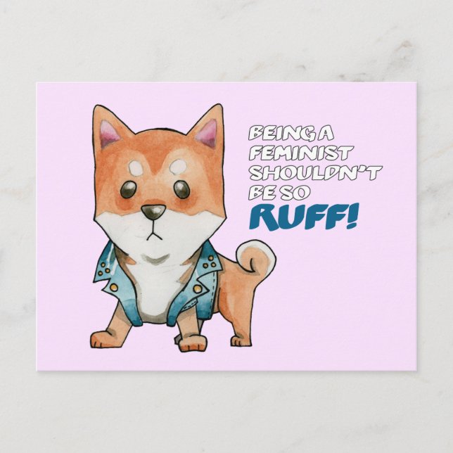 Feminist Shiba Inu Dog Postcard (Front)