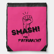 feminist - Smash the Patriarch - drawstring bag