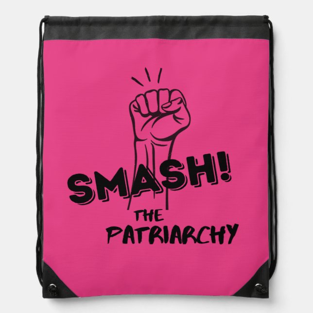 feminist - Smash the Patriarch - drawstring bag (Front)