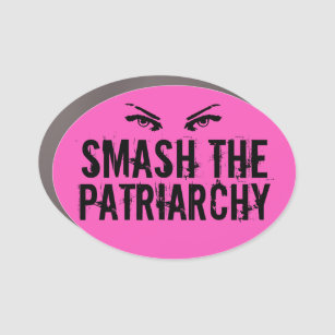 Feminist Smash the Patriarchy Cool Pink Political Car Magnet