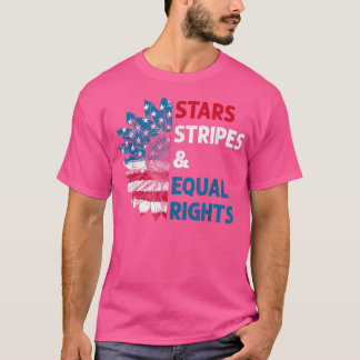 Feminist Stars Stripes Equal Rights American Flag  T-Shirt