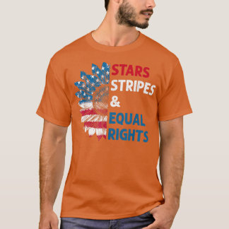 Feminist Stars Stripes Equal Rights American Flag  T-Shirt