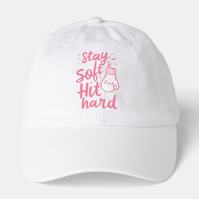 Feminist Stay Soft Hit Hard Boxing Quote Hat (Front)