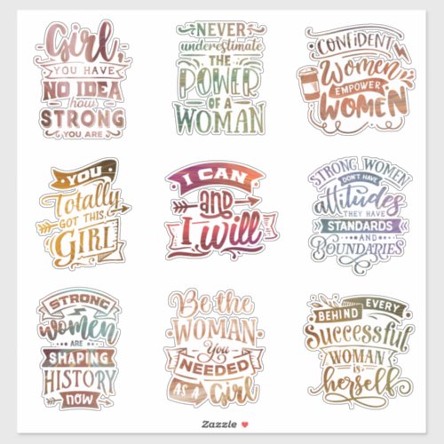 Feminist Strong Women Motivational Hand Lettered  Sticker