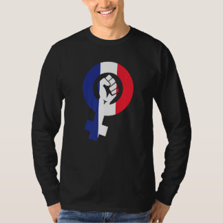 Feminist Symbol France Flag T-Shirt