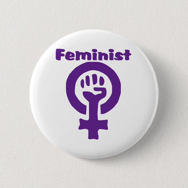 Feminist Symbol in Purple Button (Front)