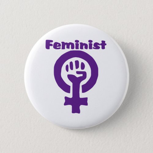 Feminist Symbol in Purple Button