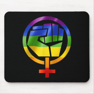 Feminist Symbol Lgbt Resist Pride Fist Rainbow Fla Mouse Pad