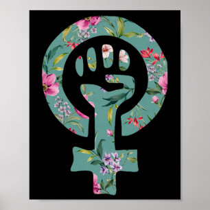 Feminist Symbol Protester Support Resist Fist 2 Poster