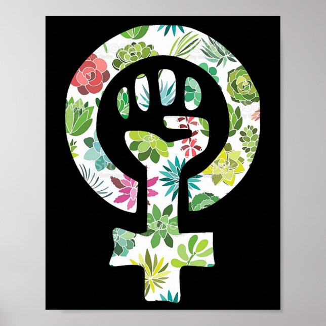 Feminist Symbol Protester Support Resist Fist  Poster (Front)