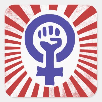 Feminist Symbol Square Sticker by Hipster_Farms at Zazzle