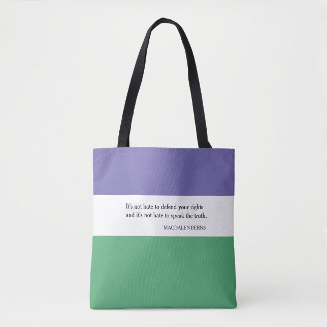 Feminist Tote Bag with Magdalen Berns Quote (Front)