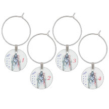 Feminist Vashti Purim Wine Glass Charms