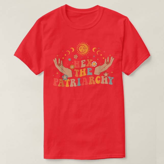 Feminist Witch He The Patriarchy Halloween Witch V T-Shirt (Design Front)