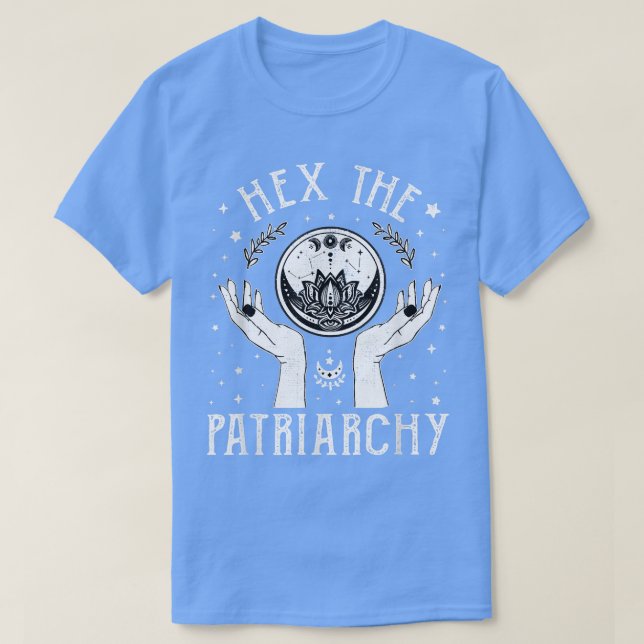 Feminist Witch He The Patriarchy Halloween Witch V T-Shirt (Design Front)
