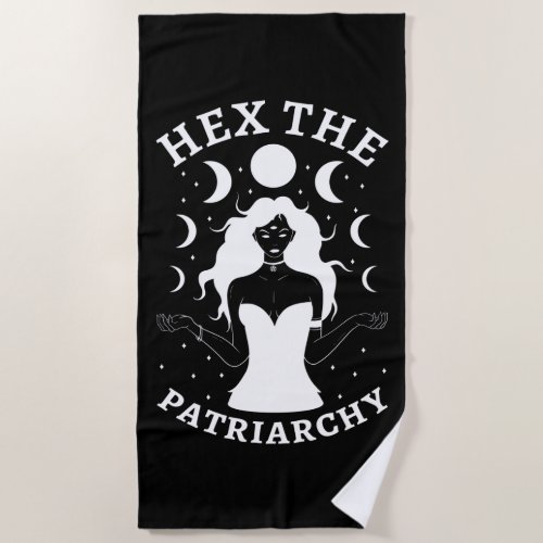 Feminist Witch _ Hex The Patriarchy II Beach Towel