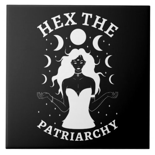 Feminist Witch _ Hex The Patriarchy II Ceramic Tile