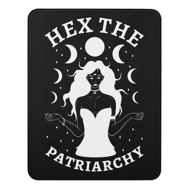 Feminist Witch - Hex The Patriarchy II Door Sign (Contemporary Vert)