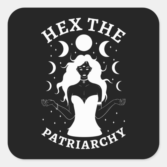 Feminist Witch - Hex The Patriarchy II Square Sticker (Front)