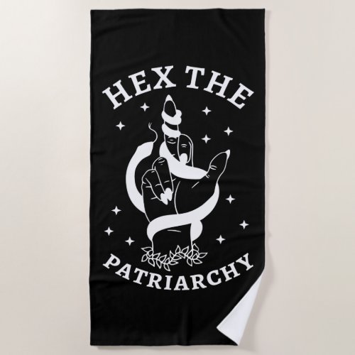 Feminist Witch _ Hex The Patriarchy III Beach Towel
