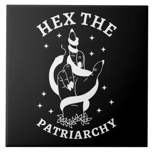 Feminist Witch _ Hex The Patriarchy III Ceramic Tile