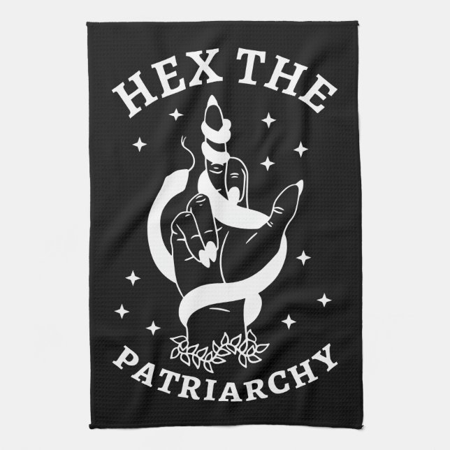 Feminist Witch - Hex The Patriarchy III Kitchen Towel (Vertical)