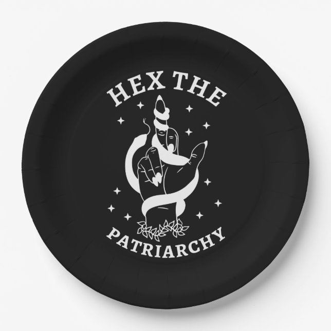 Feminist Witch - Hex The Patriarchy III Paper Plates (Front)