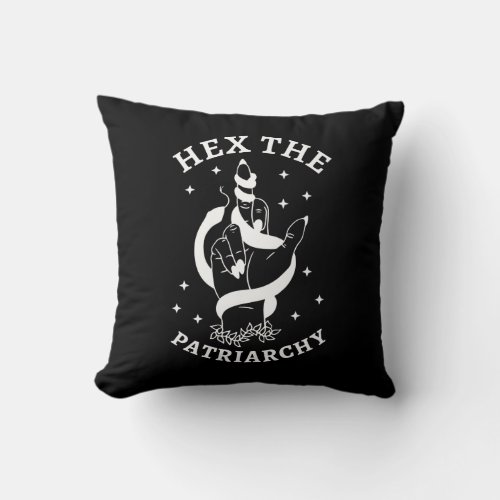 Feminist Witch _ Hex The Patriarchy III Throw Pillow