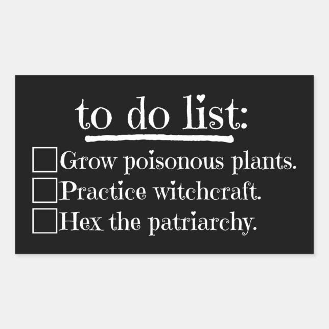 Feminist Witch To Do List Rectangular Sticker (Front)