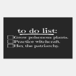 Feminist Witch To Do List Rectangular Sticker