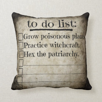 Feminist Witch To Do List Throw Pillow