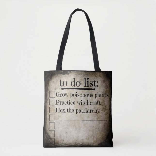 Feminist Witch To Do List Tote Bag (Front)