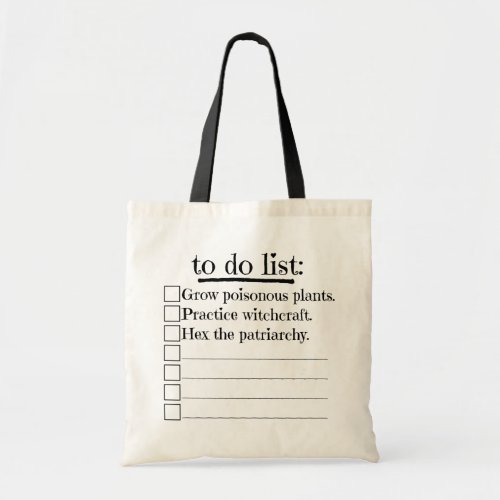 Feminist Witch To Do List Tote Bag