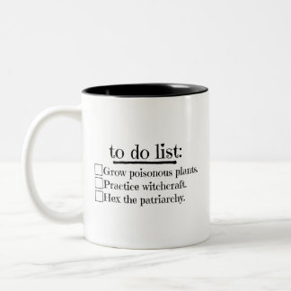 Feminist Witch To Do List Two-Tone Coffee Mug