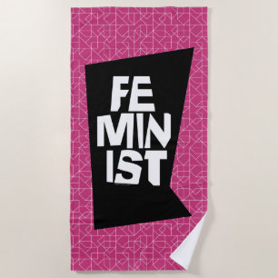 Feminist women female girl me too equal woman beach towel
