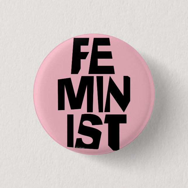 Feminist women female girl me too equal woman button (Front)