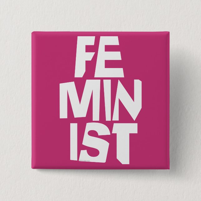 Feminist women female girl me too equal woman button (Front)