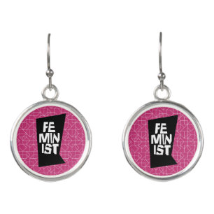 Feminist women female girl me too equal woman earrings